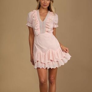 Lulu's Blush Pink Ruffle Mini Dress